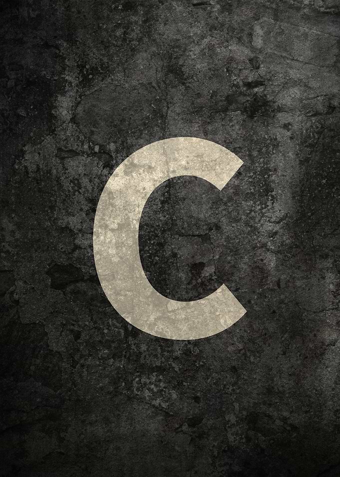 Monochrome Strength: The Letter C