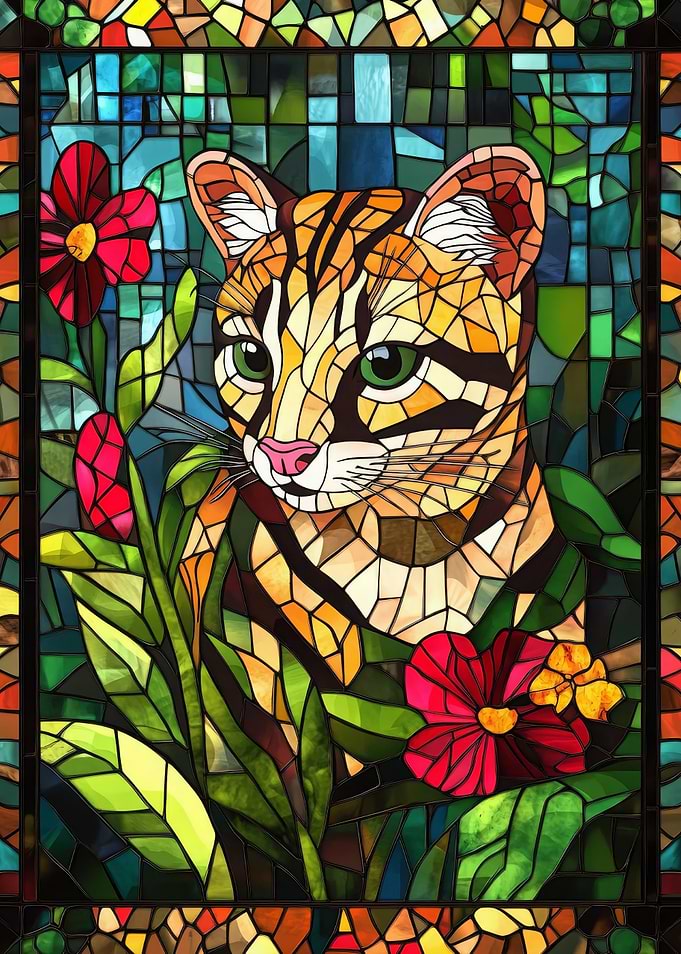 Stained Glass Cat