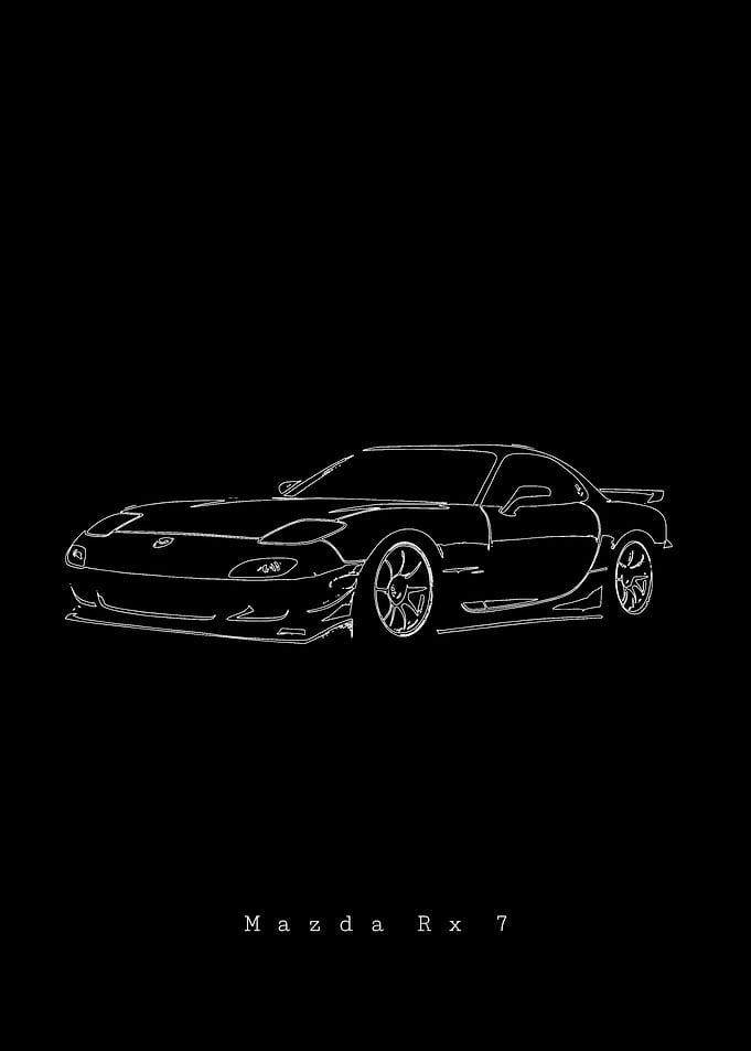 Mazda RX-7 Line Art