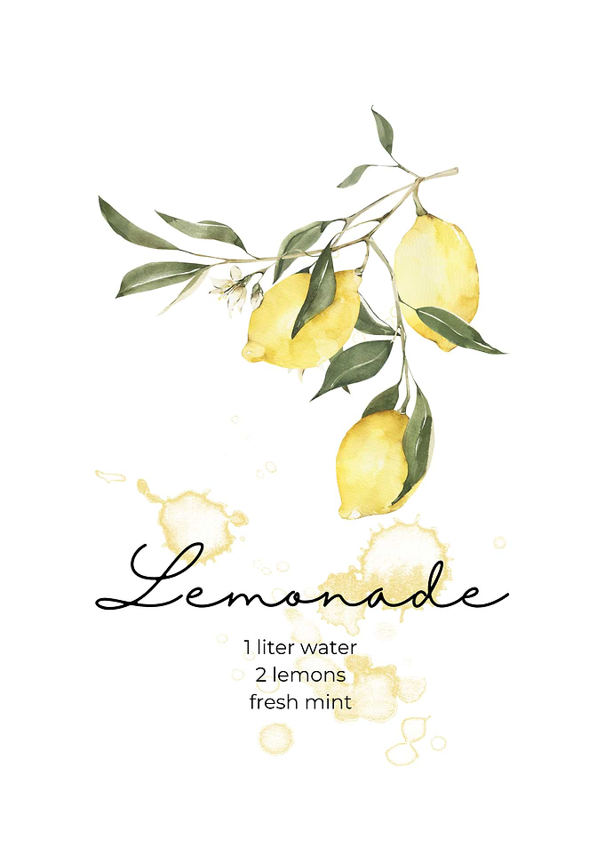 Lemonade Watercolor Art