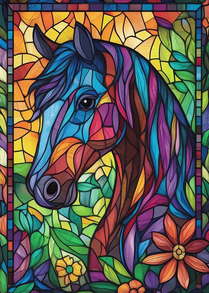 Stained Glass Horse