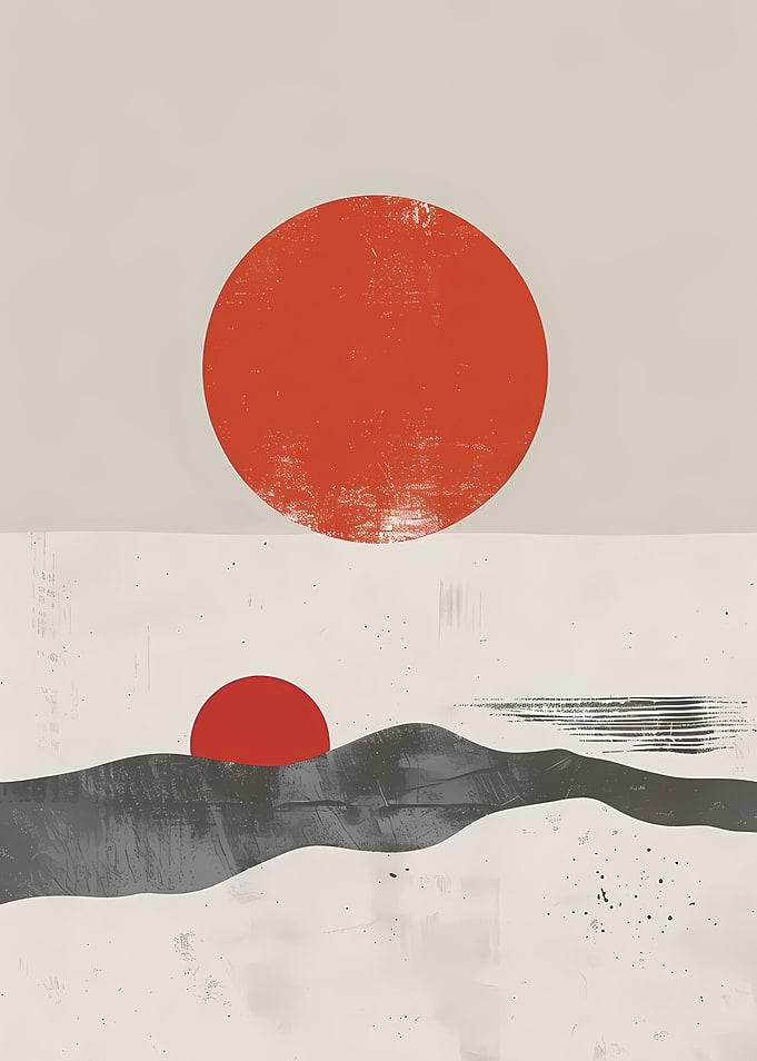 Red Sun Minimalist Art
