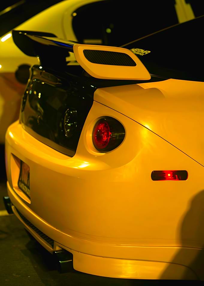 Yellow Sports Car Rear View