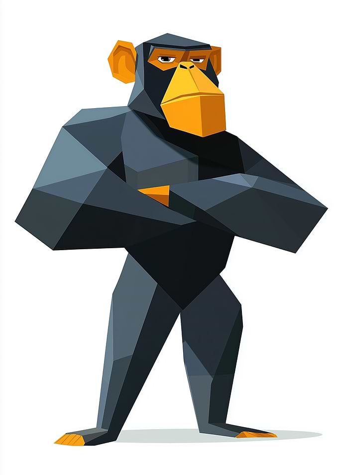 Geometric Chimpanzee Art