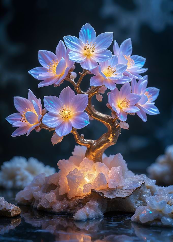 Glowing Crystal Flower Tree