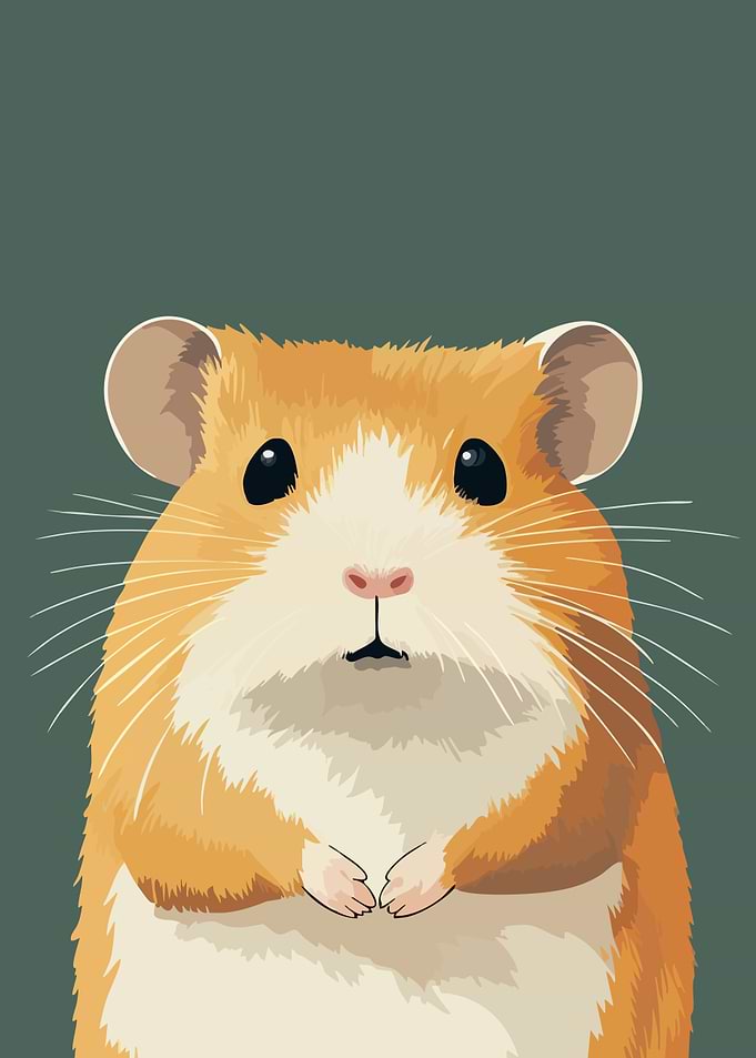 Funny Cute Hamster Illustration