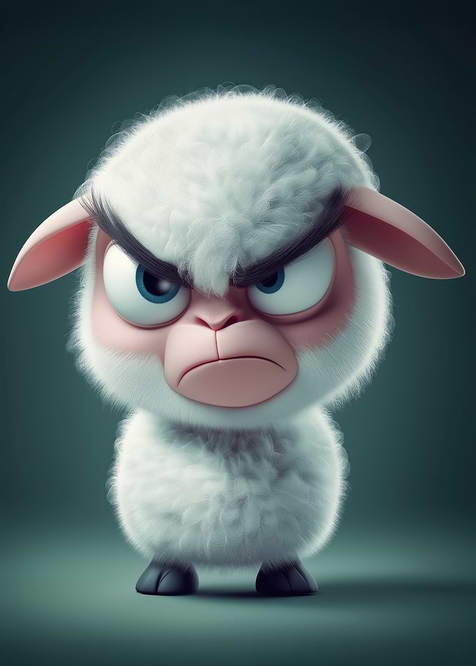 Angry Cartoon Sheep