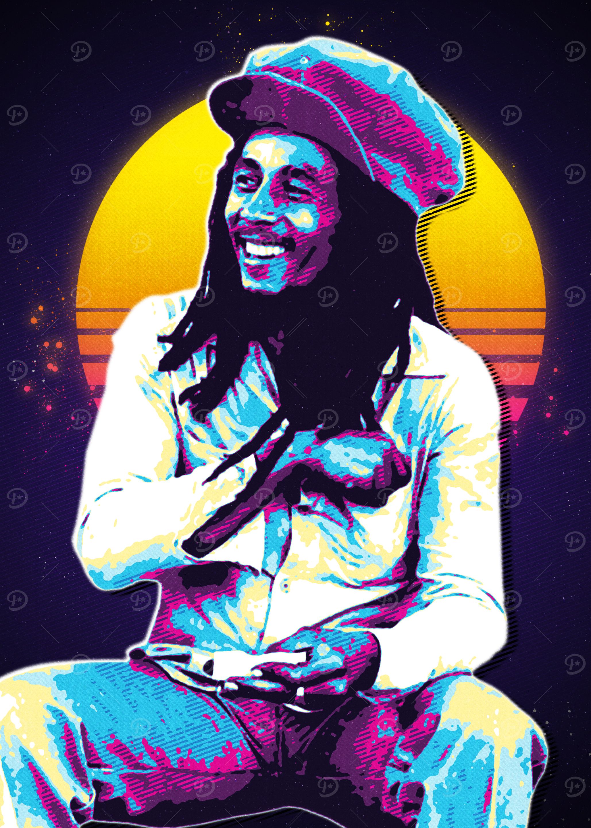 Bob Marley Retro Art