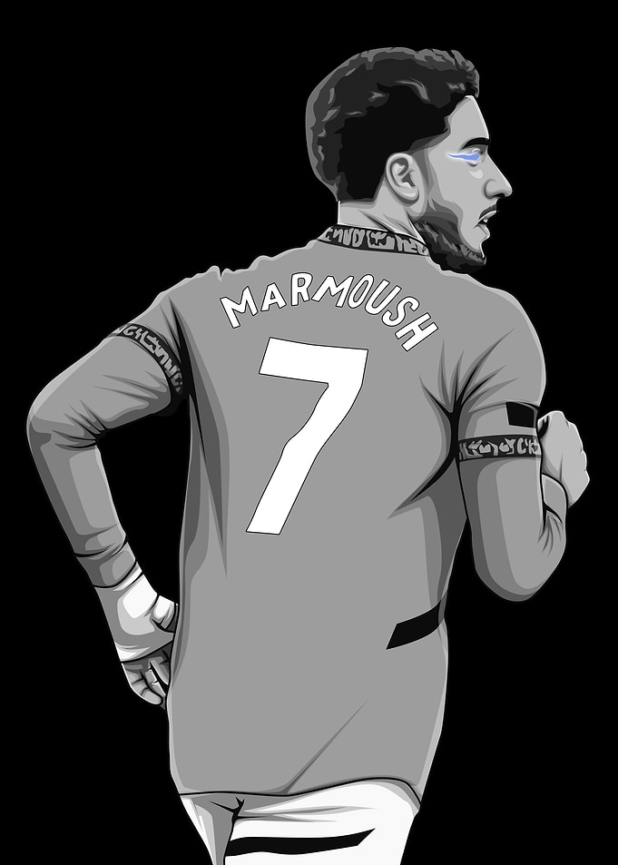 Omar Marmoush Black and White Version