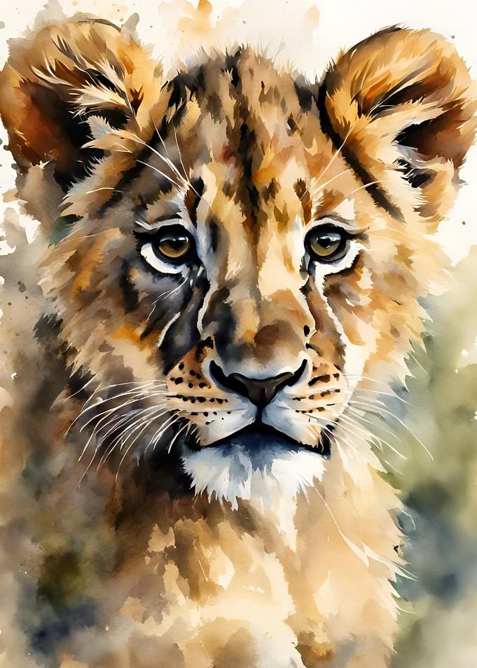 Aquarell Lion Cub
