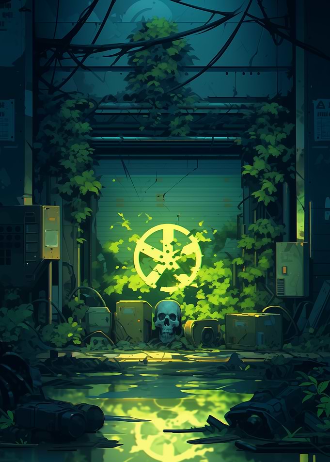 Overgrown Entrance with Skull
