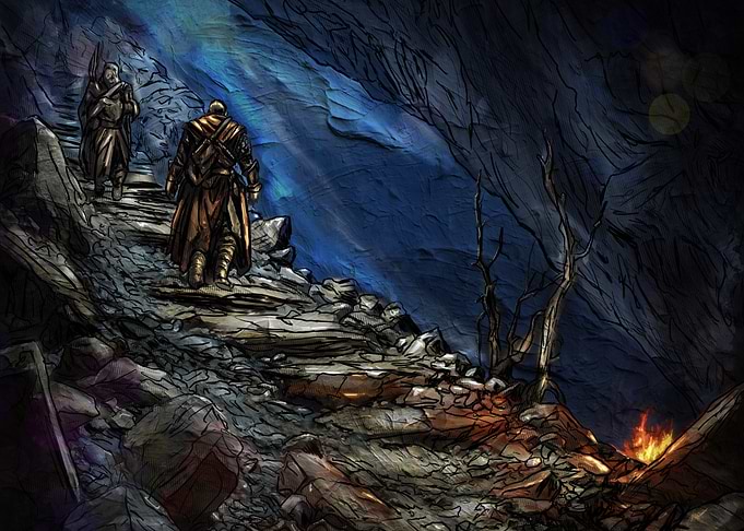 Two Figures Ascending