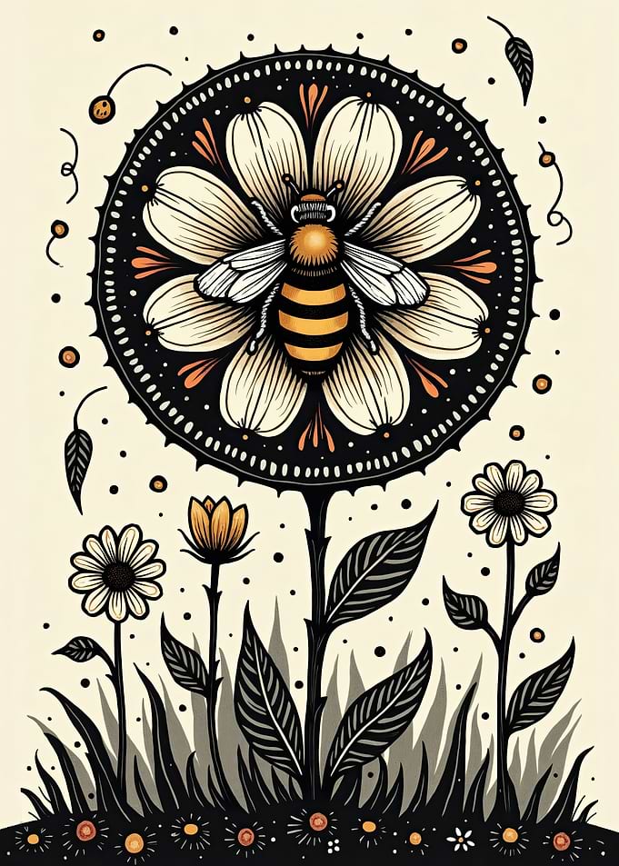 Golden Bee on Daisy Delight