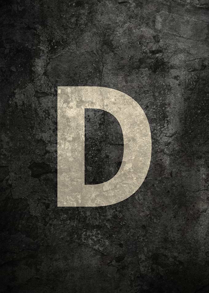 Monochrome Strength: The Letter D