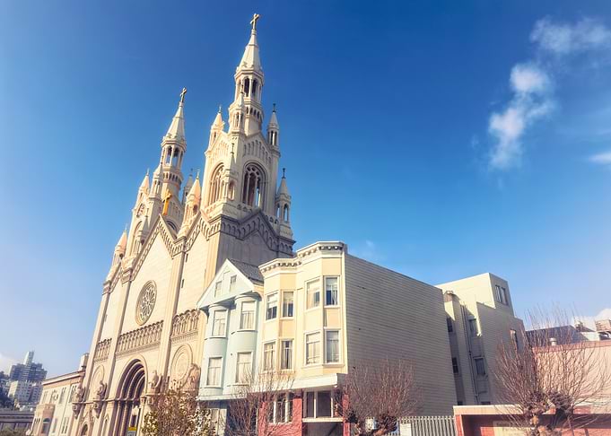 Church with Tall Towers