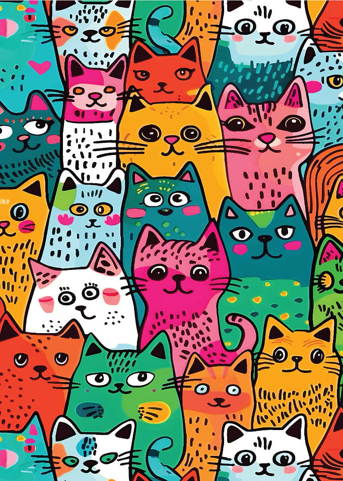 Colorful Cat Pattern