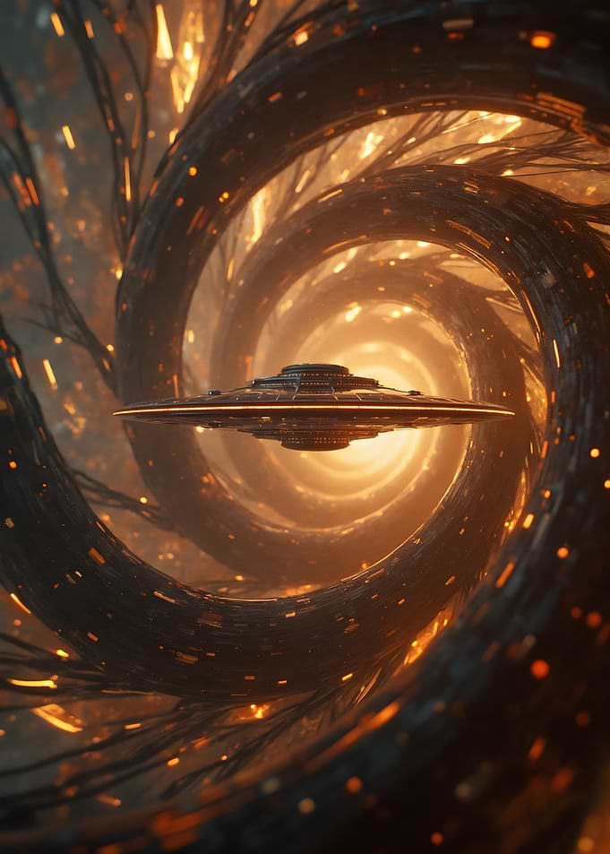 UFO in a Spiral Tunnel