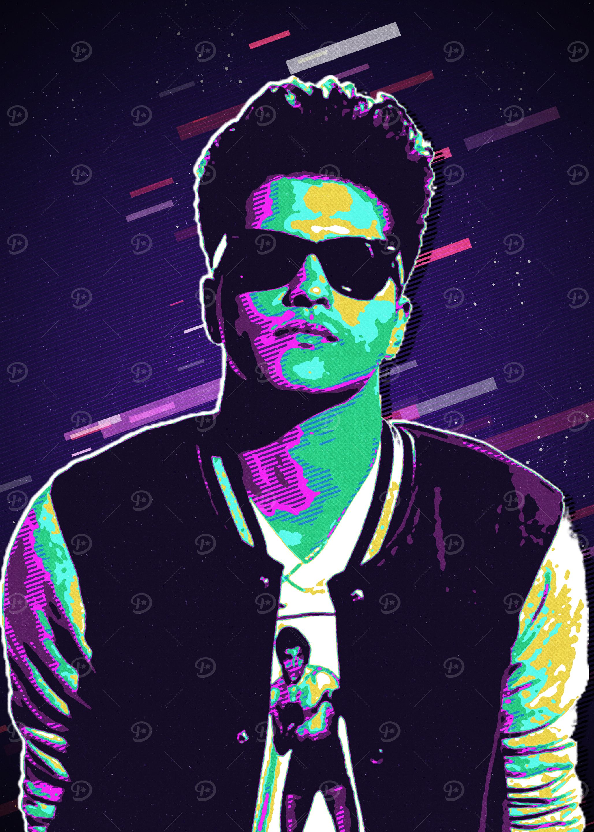 Bruno Mars Retro Portrait