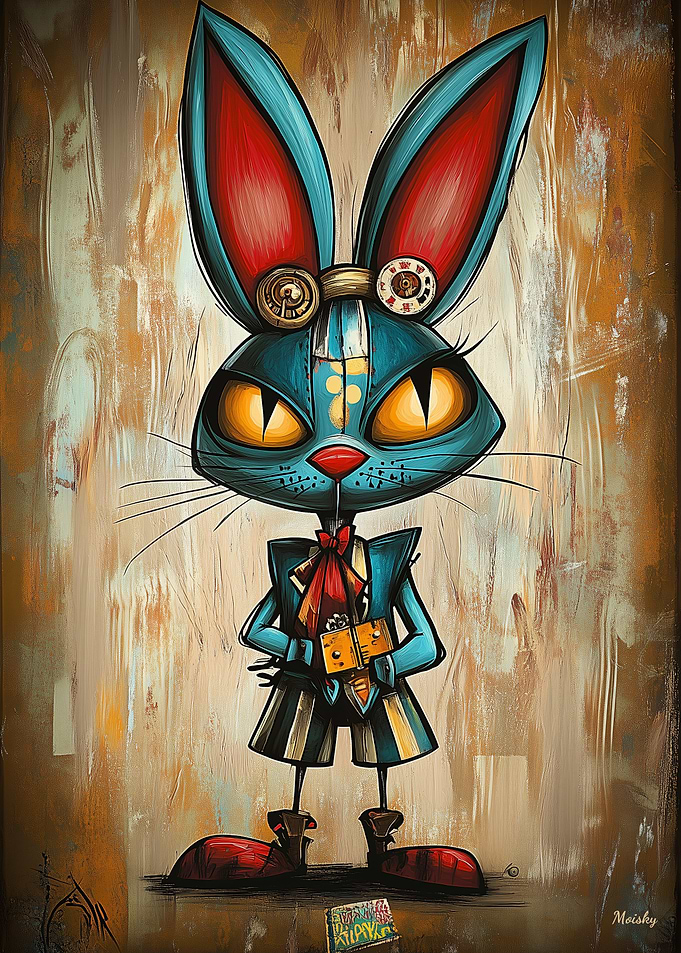 Steampunk Mechanical Rabbit in Fantasy Art Style