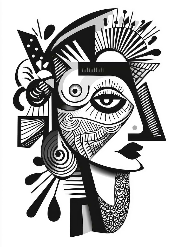 Abstract Black and White Portrait
