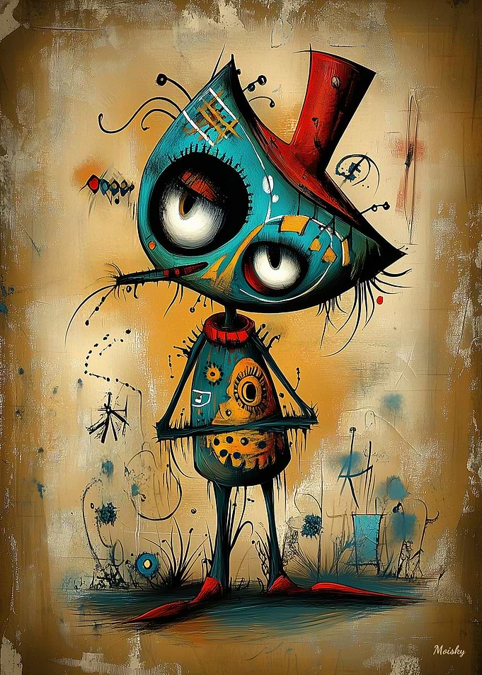 Steampunk Mechanical Scarecrow in Fantasy Art Style