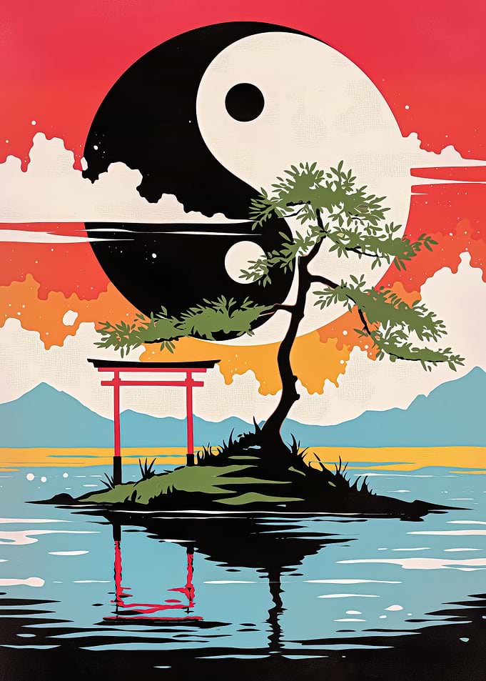 Yin Yang Tree and Torii Gate
