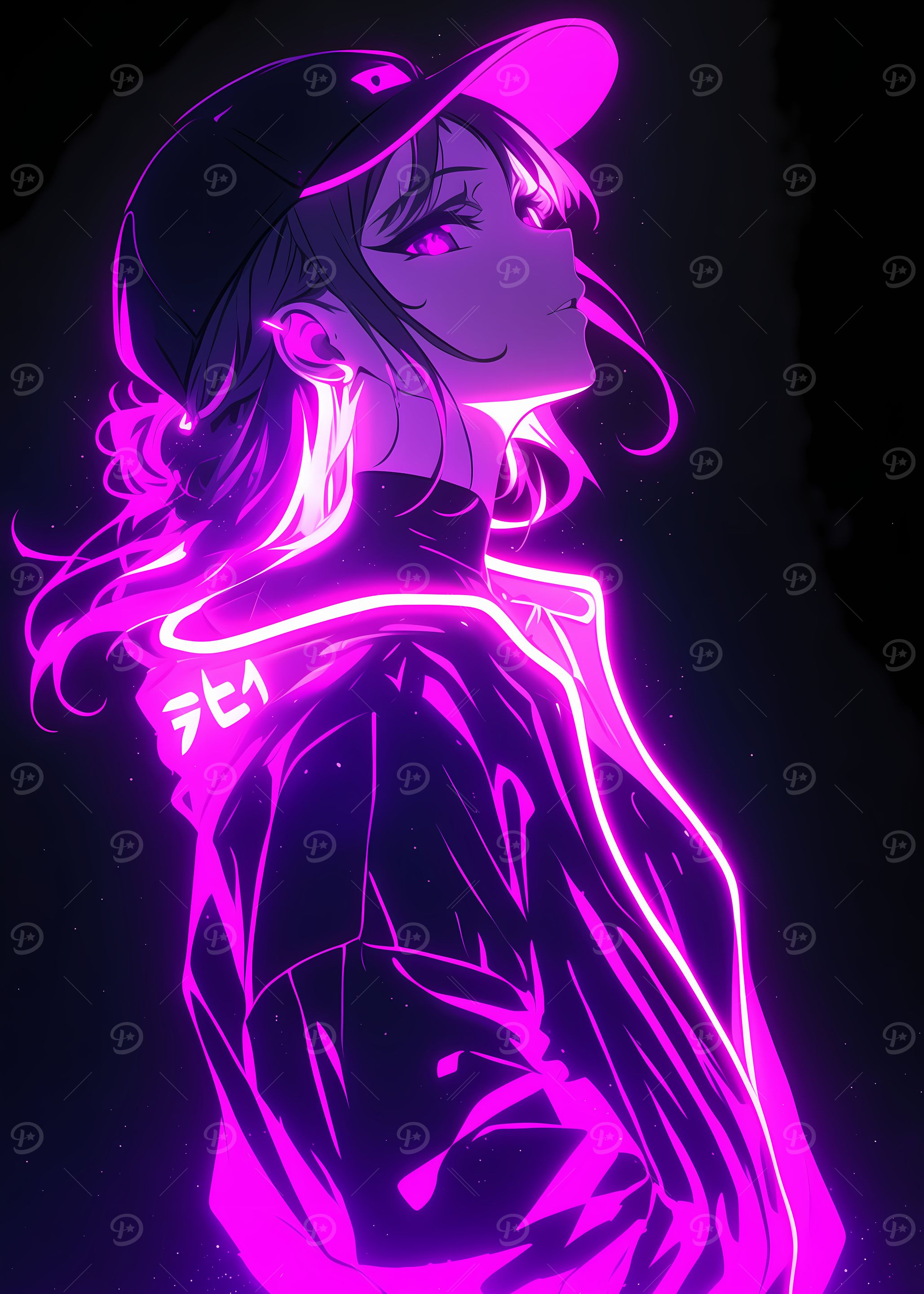 Neon Anime Girl