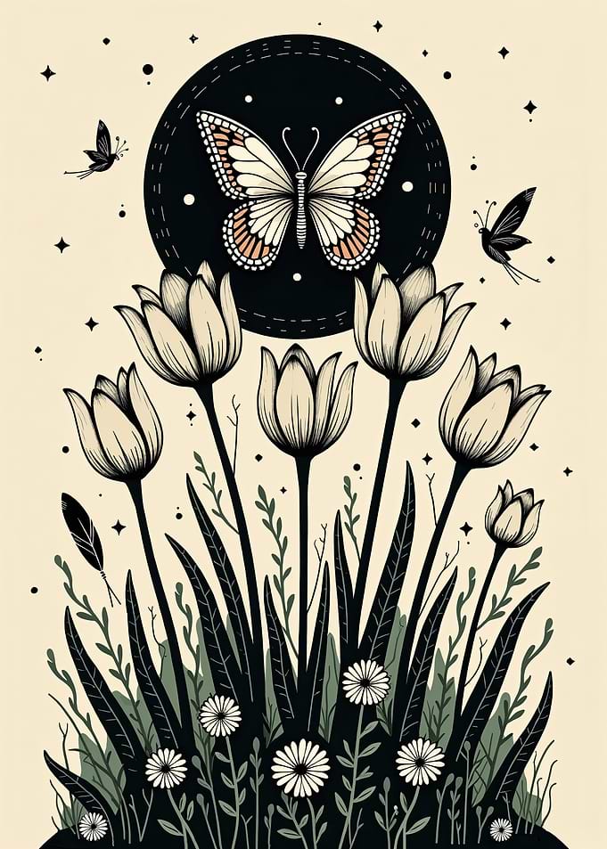 Moonlit Flutter: The Dance of Nature