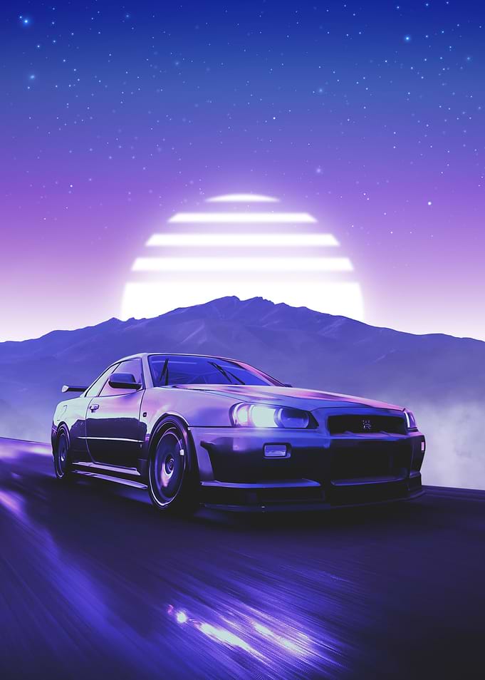 Nissan Skyline R34 Synthwave