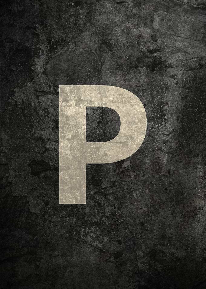 Monochrome Strength: The Letter P