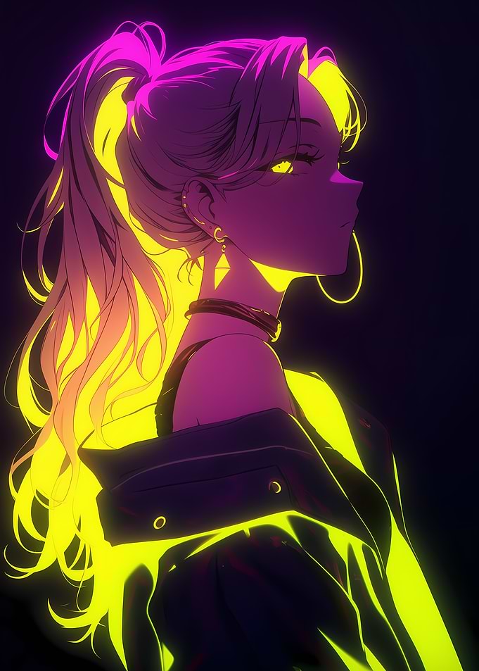 Neon Anime Girl