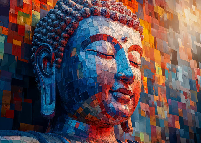Buddha Mosaic Portrait