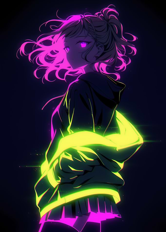 Neon Anime Girl