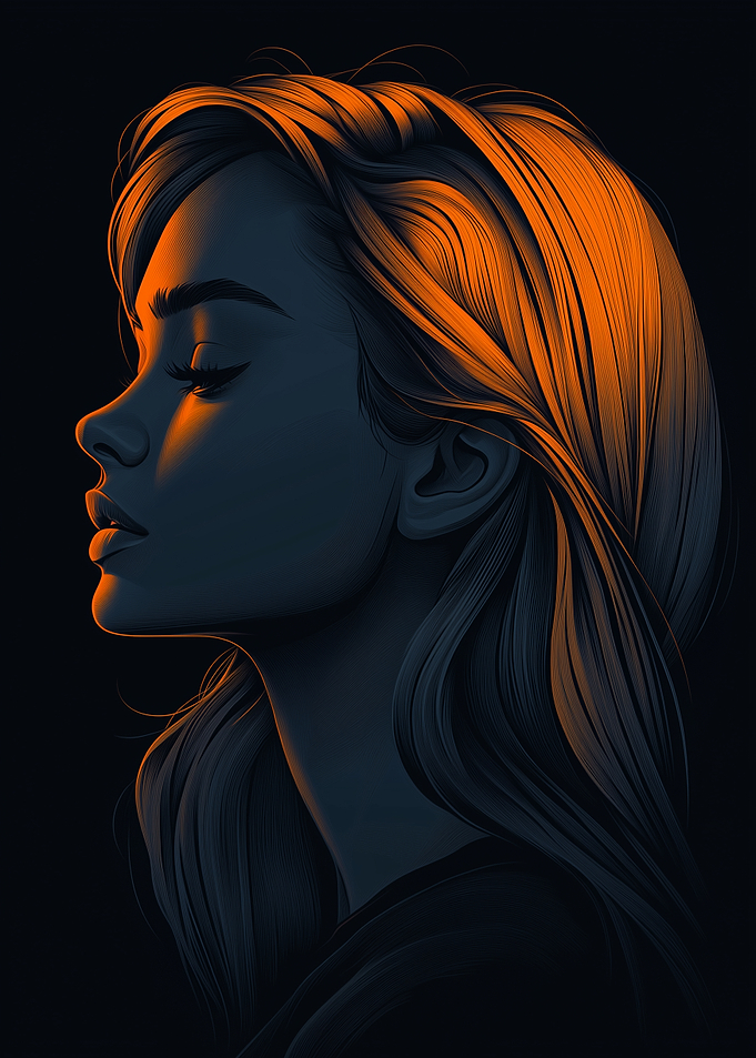 Side Profile Female Art