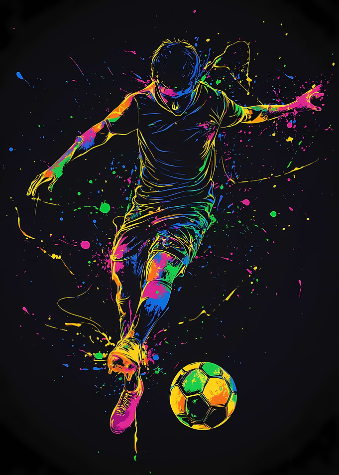 Soccer Player in Splatter Art