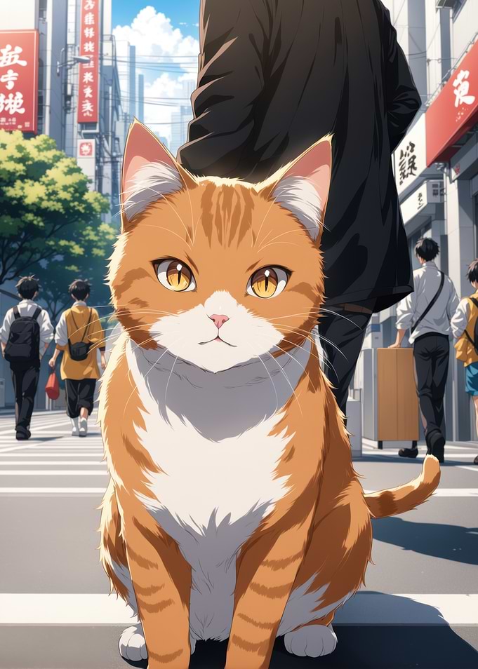 Orange Tabby Cat in City