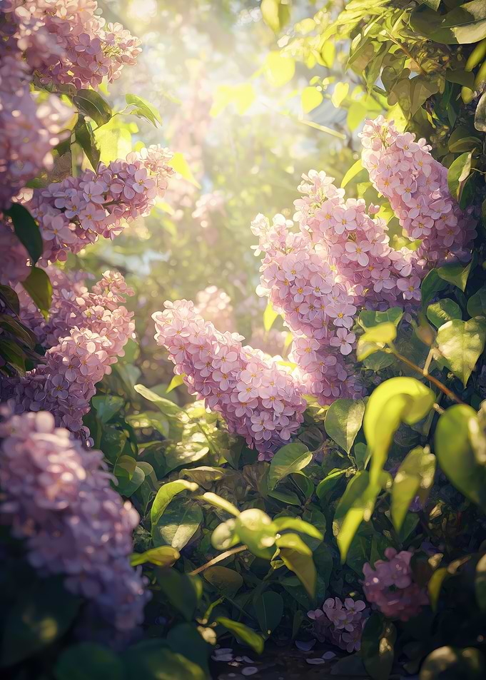 Lilac Blossoms in Sunlight