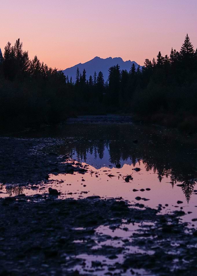 Mountain Reflection at Dusk