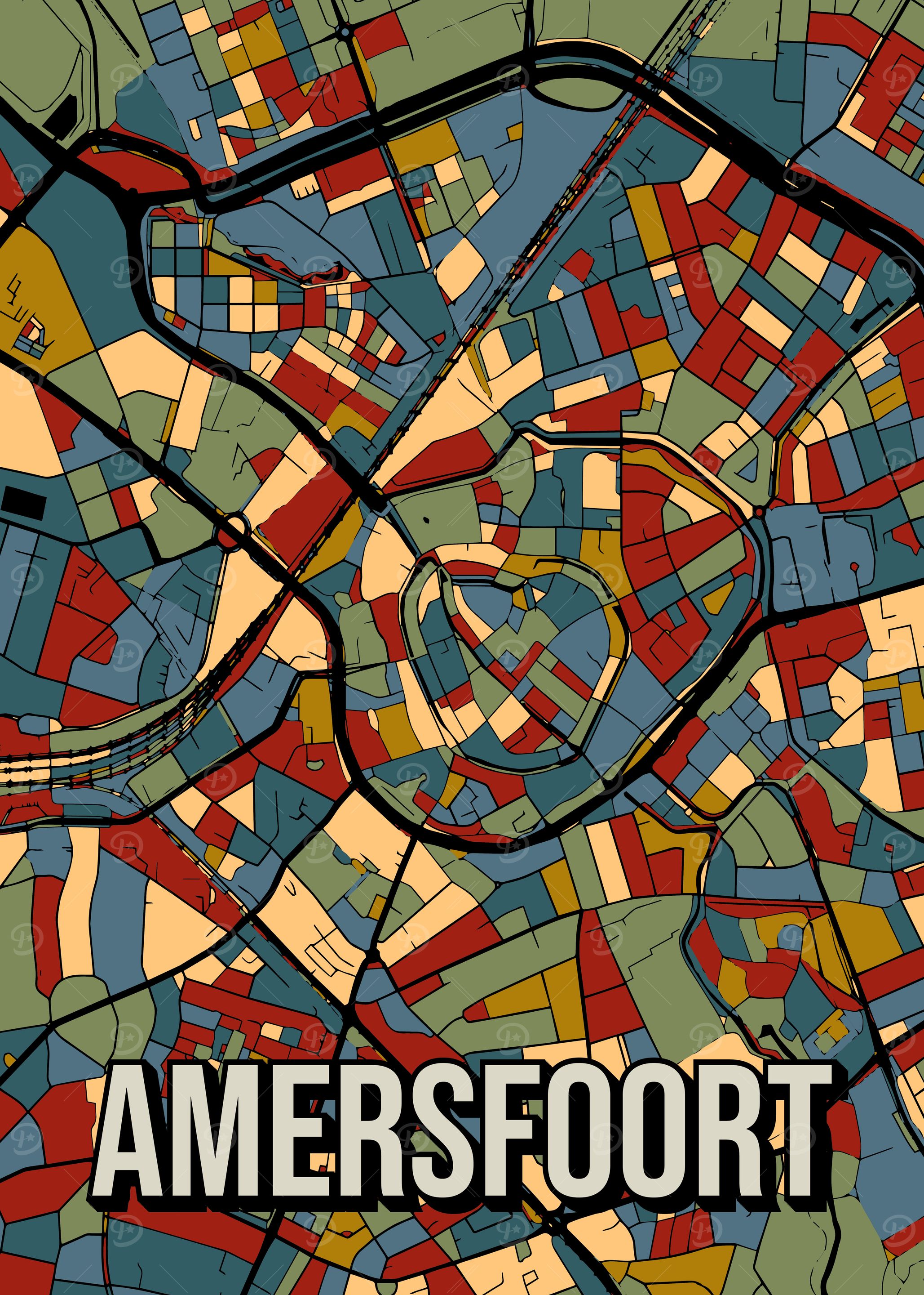 Amersfoort Utrecht Dutch City Map