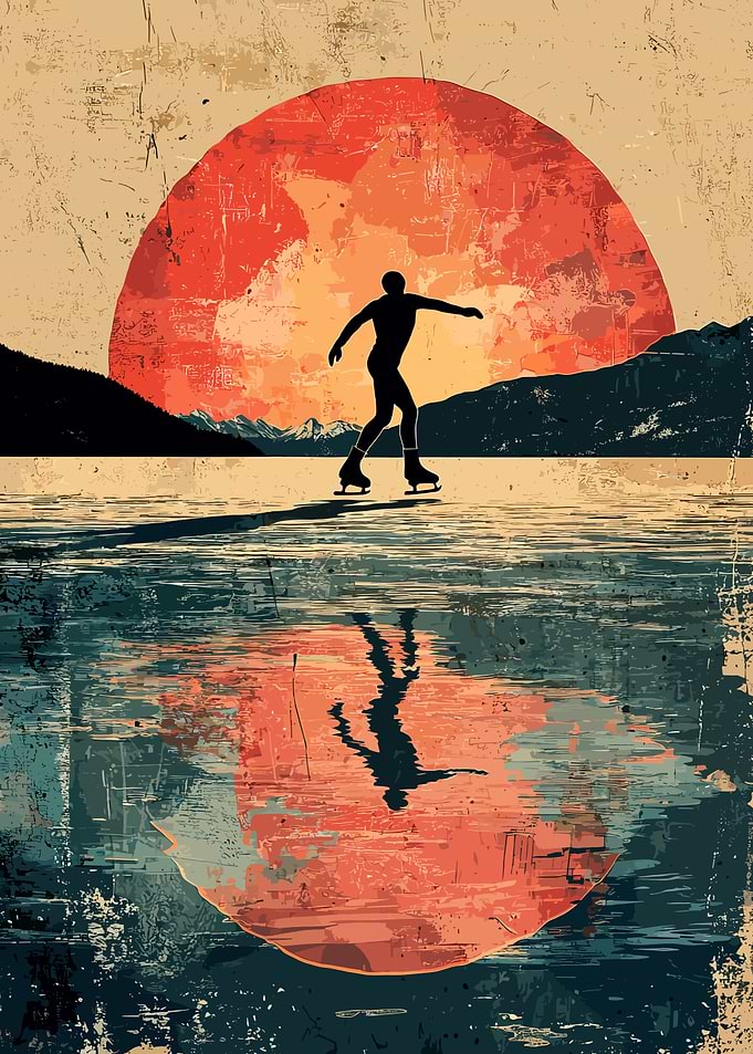 Ice Skating Silhouette