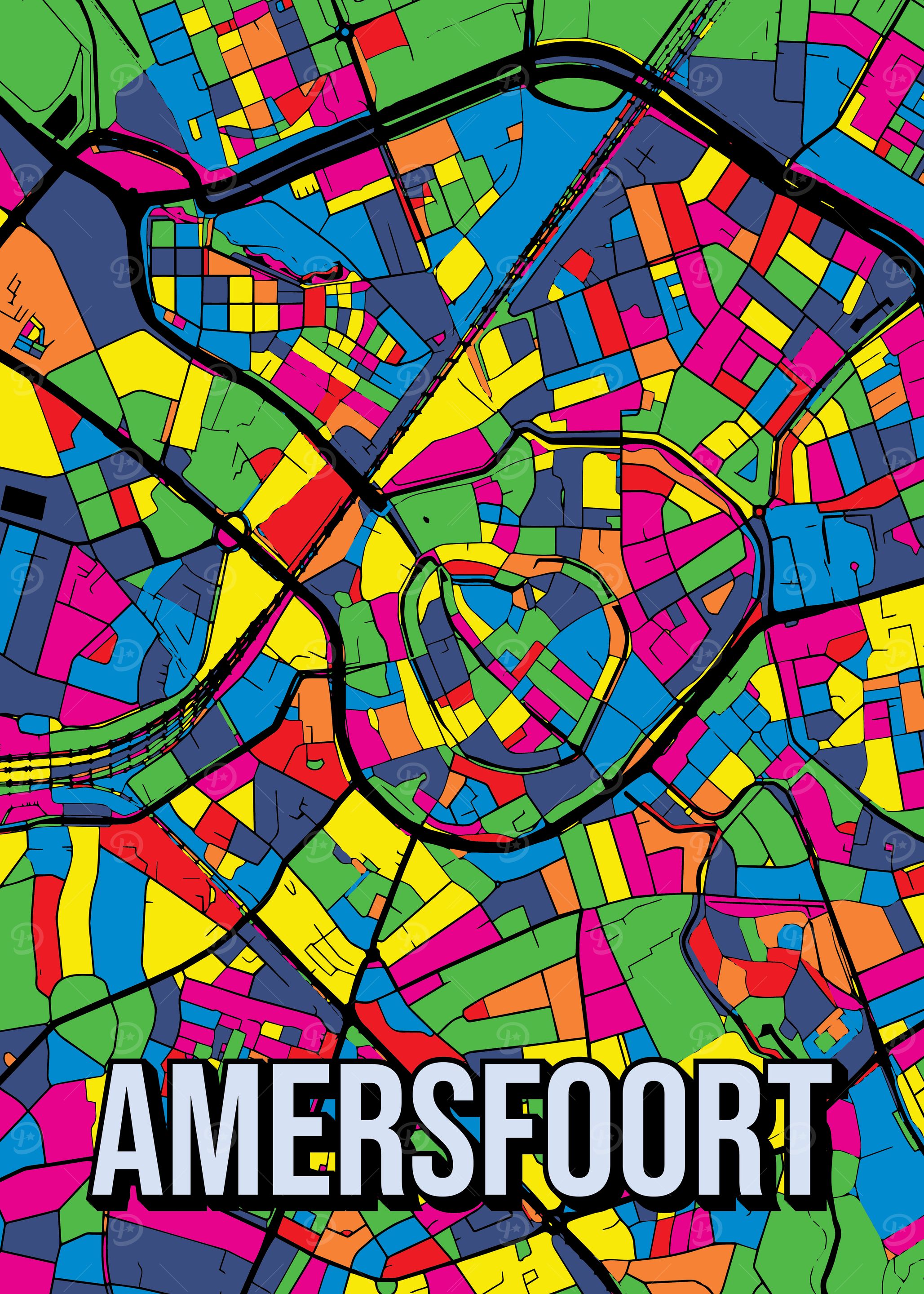 Amersfoort City Map Utrecth Pop Art