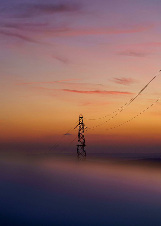 Power Lines at Sunset