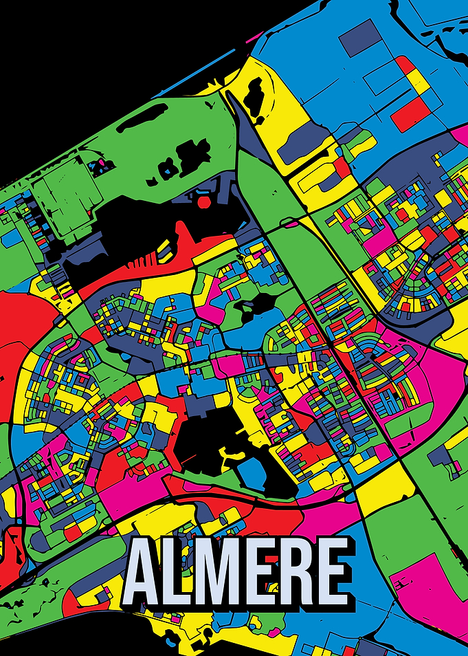 Almere Pop Art Abstract Netherlands City Map