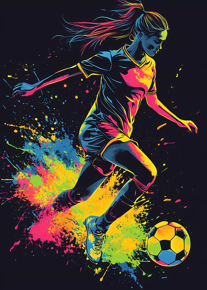 Soccer Girl Player in Action