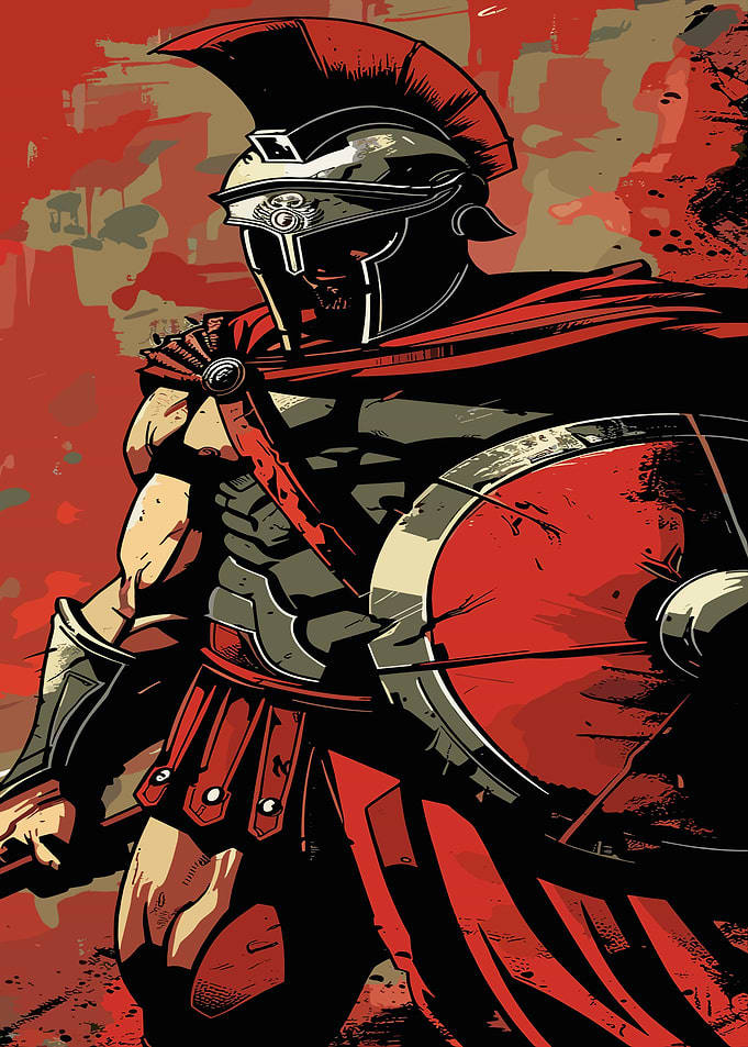 Roman Warrior Illustration