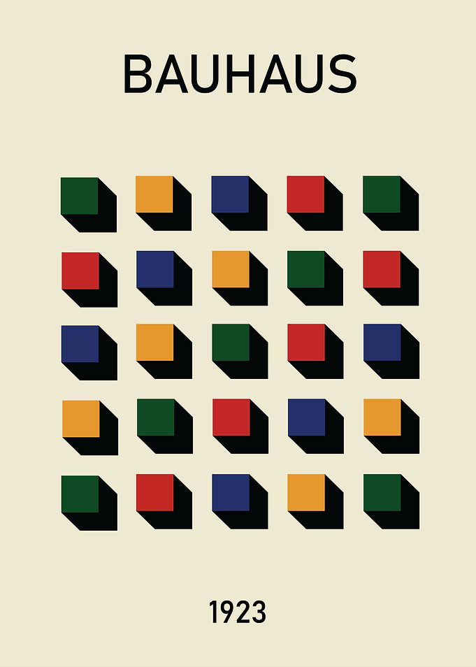 Bauhaus Geometric Poster