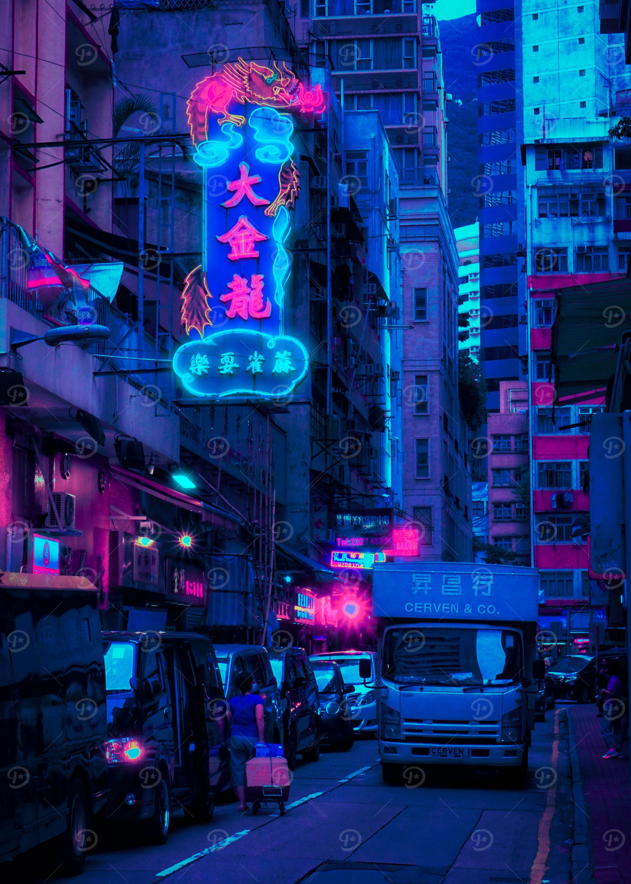 Neon Hong Kong Street