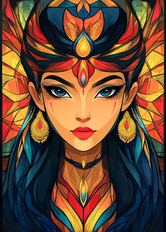 Durga Hindu Goddess Abstract Portrait