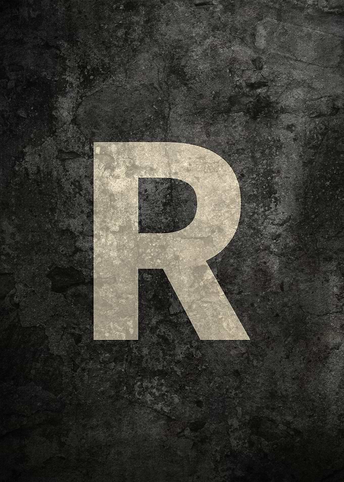 Monochrome Strength: The Letter R