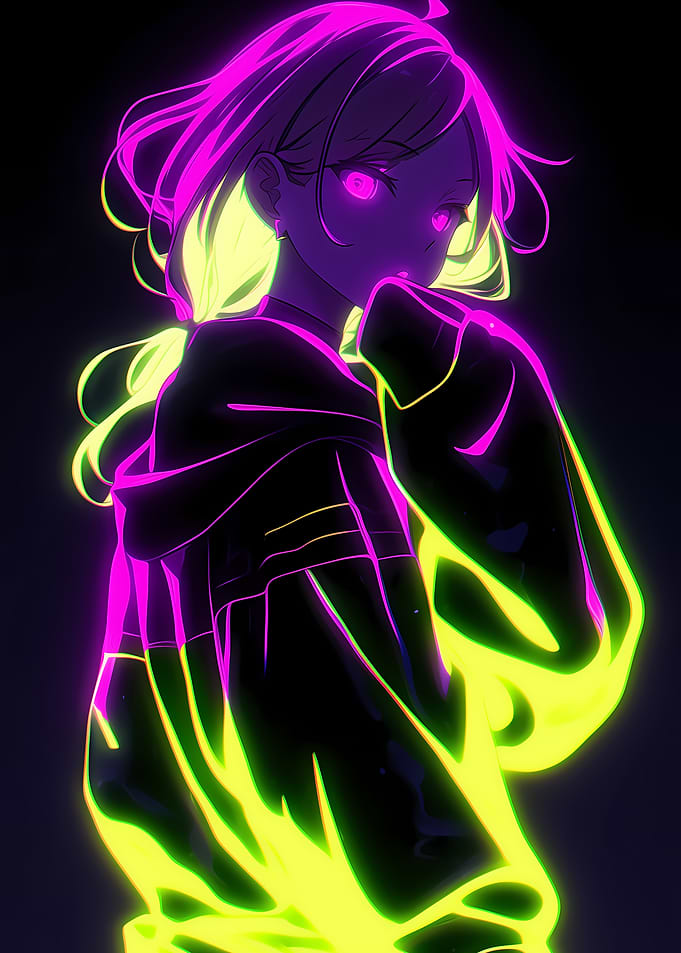 Neon Anime Girl